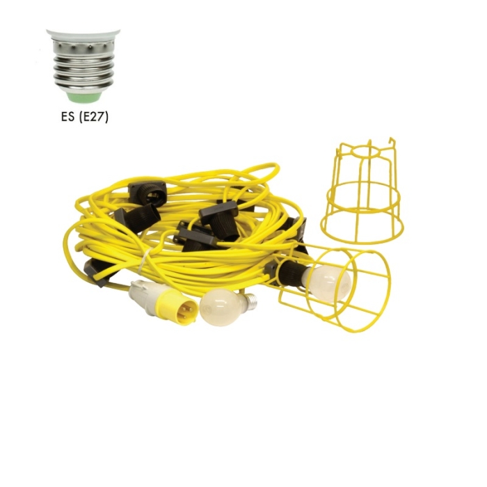 DETA KABELLİ VƏ MÜHAFİZƏ QƏFƏSLİ İŞIQLANDIRMA DƏSTİ 22M (8/10W LED LAMPA)